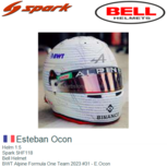 Helm 1:5 | Spark 5HF118 | Bell Helmet | BWT Alpine Formula One Team 2023 #31 - E.Ocon Helm 1:5 | Spark 5HF118 | Bell Helmet | BWT Alpine Formula One Team 2023 #31 - E.Ocon
