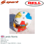 Helm 1:5 | Spark 5HF101 | Bell Helmet | McLaren F1 Team 2023 #4 - L.Norris Helm 1:5 | Spark 5HF101 | Bell Helmet | McLaren F1 Team 2023 #4 - L.Norris