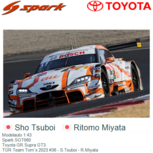 Modelauto 1:43 | Spark SGT060 | Toyota GR Supra GT3 | TGR Team Tom`s 2023 #36 - S.Tsuboi - R.Miyata Modelauto 1:43 | Spark SGT060 | Toyota GR Supra GT3 | TGR Team Tom`s 2023 #36 - S.Tsuboi - R.Miyata