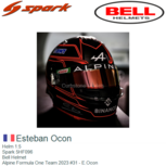 Helm 1:5 | Spark 5HF096 | Bell Helmet | Alpine Formula One Team 2023 #31 - E.Ocon Helm 1:5 | Spark 5HF096 | Bell Helmet | Alpine Formula One Team 2023 #31 - E.Ocon