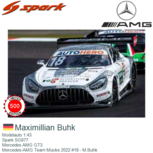 Modelauto 1:43 | Spark SG877 | Mercedes AMG GT3 | Mercedes-AMG Team Mücke 2022 #18 - M.Buhk Modelauto 1:43 | Spark SG877 | Mercedes AMG GT3 | Mercedes-AMG Team Mücke 2022 #18 - M.Buhk