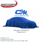 Modelauto 1:87 | Minichamps 870123034 | Maseratie Ghibli Spyder Licht Groen metallic 1969 Modelauto 1:87 | Minichamps 870123034 | Maseratie Ghibli Spyder Licht Groen metallic 1969