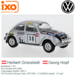 Modelauto 1:43 | IXO-Models RAC360C | Volkswagen Beetle 1302 S | VW Porsche Racing Team 1973 #36 - H.Grünsteidl - G.Hopf Modelauto 1:43 | IXO-Models RAC360C | Volkswagen Beetle 1302 S | VW Porsche Racing Team 1973 #36 - H.Grünsteidl - G.Hopf