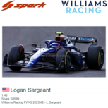 1:43 | Spark S8589 | Williams Racing FW45 2023 #2 - L.Sargeant 1:43 | Spark S8589 | Williams Racing FW45 2023 #2 - L.Sargeant