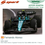 1:43 | Spark S8597 | Aston Martin Aramco Cognizant Formula One Team AMR23 2023 #14 - F.Alonso 1:43 | Spark S8597 | Aston Martin Aramco Cognizant Formula One Team AMR23 2023 #14 - F.Alonso