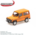 Modelauto 1:87 | Minichamps 870038062 | Mercedes Benz G model Short W460 orange 1980 Modelauto 1:87 | Minichamps 870038062 | Mercedes Benz G model Short W460 orange 1980