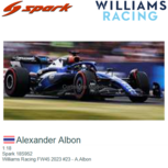 1:18 | Spark 18S952 | Williams Racing FW45 2023 #23 - A.Albon 1:18 | Spark 18S952 | Williams Racing FW45 2023 #23 - A.Albon