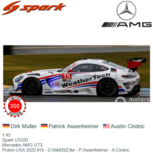 1:43 | Spark US333 | Mercedes AMG GT3 | Proton USA 2022 #15 - D.Müller - P.Assenheimer - A.Cindric 1:43 | Spark US333 | Mercedes AMG GT3 | Proton USA 2022 #15 - D.Müller - P.Assenheimer - A.Cindric