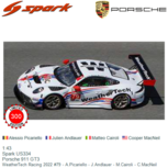1:43 | Spark US334 | Porsche 911 GT3 | WeatherTech Racing 2022 #79 - A.Picariello - J.Andlauer - M.Cairoli - C.MacNeil 1:43 | Spark US334 | Porsche 911 GT3 | WeatherTech Racing 2022 #79 - A.Picariello - J.Andlauer - M.Cairoli - C.MacNeil