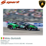 Modelauto 1:43 | Spark SG870 | Lamborghini Huracan GT3 EVO 2022 #63 - M.Bortolotti Modelauto 1:43 | Spark SG870 | Lamborghini Huracan GT3 EVO 2022 #63 - M.Bortolotti