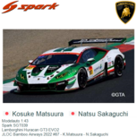 Modelauto 1:43 | Spark SGT039 | Lamborghini Huracan GT3 EVO2 | JLOC Bamboo Airways 2022 #87 - K.Matsuura - N.Sakaguchi Modelauto 1:43 | Spark SGT039 | Lamborghini Huracan GT3 EVO2 | JLOC Bamboo Airways 2022 #87 - K.Matsuura - N.Sakaguchi