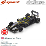 1:43 | Spark SA236 | Dallara F3 2015 #30 - A.Sims 1:43 | Spark SA236 | Dallara F3 2015 #30 - A.Sims