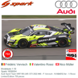 Modelauto 1:18 | Spark 18SB054 | Audi Sport Team WRT R8 LMS GT3 2022 #46 - F.Vervisch - N.Müller - V.Rossi Modelauto 1:18 | Spark 18SB054 | Audi Sport Team WRT R8 LMS GT3 2022 #46 - F.Vervisch - N.Müller - V.Rossi