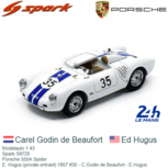 Modelauto 1:43 | Spark S9720 | Porsche 550A Spider | E. Hugus (private entrant) 1957 #35 - C.Godin de Beaufort - E.Hugus Modelauto 1:43 | Spark S9720 | Porsche 550A Spider | E. Hugus (private entrant) 1957 #35 - C.Godin de Beaufort - E.Hugus