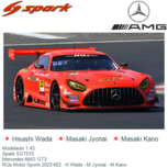 Modelauto 1:43 | Spark SGT075 | Mercedes AMG GT3 | RQs Motor Sports 2023 #22 - H.Wada - M.Jyonai - M.Kano Modelauto 1:43 | Spark SGT075 | Mercedes AMG GT3 | RQs Motor Sports 2023 #22 - H.Wada - M.Jyonai - M.Kano