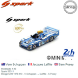 Modelauto 1:43 | Spark S0311 | Mirage M09 1978 #10 - V.Schuppan - J.Laffite - S.Posey Modelauto 1:43 | Spark S0311 | Mirage M09 1978 #10 - V.Schuppan - J.Laffite - S.Posey