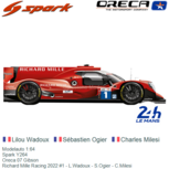 Modelauto 1:64 | Spark Y264 | Oreca 07 Gibson | Richard Mille Racing 2022 #1 - L.Wadoux - S.Ogier - C.Milesi Modelauto 1:64 | Spark Y264 | Oreca 07 Gibson | Richard Mille Racing 2022 #1 - L.Wadoux - S.Ogier - C.Milesi