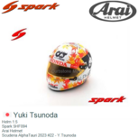 Helm 1:5 | Spark 5HF094 | Arai Helmet | Scuderia AlphaTauri 2023 #22 - Y.Tsunoda Helm 1:5 | Spark 5HF094 | Arai Helmet | Scuderia AlphaTauri 2023 #22 - Y.Tsunoda