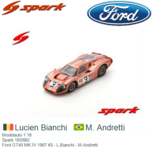 Modelauto 1:18 | Spark 18S682 | Ford GT40 MK IV 1967 #3 - L.Bianchi - M.Andretti Modelauto 1:18 | Spark 18S682 | Ford GT40 MK IV 1967 #3 - L.Bianchi - M.Andretti