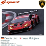 Modelauto 1:43 | Spark SGT008 | Lamborghini Huracan GT3 | JLOC 2020 #87 - D.Lind - Y.Motojima Modelauto 1:43 | Spark SGT008 | Lamborghini Huracan GT3 | JLOC 2020 #87 - D.Lind - Y.Motojima