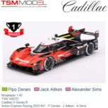 Modelauto 1:43 | TSM 430727 | Cadillac V-Series.R | Action Express Racing 2023 #31 - P.Derani - J.Aitken - A.Sims Modelauto 1:43 | TSM 430727 | Cadillac V-Series.R | Action Express Racing 2023 #31 - P.Derani - J.Aitken - A.Sims