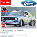 Modelauto 1:18 | Sunstar 4859R | Ford Escort RS 1800 2015 #46 - C.Breen - V.Hennessey Modelauto 1:18 | Sunstar 4859R | Ford Escort RS 1800 2015 #46 - C.Breen - V.Hennessey