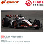 Modelauto 1:64 | Spark Y295 | Moneygram Haas F1 VF-23 2023 #20 - K.Magnussen Modelauto 1:64 | Spark Y295 | Moneygram Haas F1 VF-23 2023 #20 - K.Magnussen