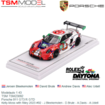 Modelauto 1:43 | TSM TSM23092 | Porsche 911 GT3 R GTD | Kelly-Moss with Riley 2023 #92 - J.Bleekemolen - D.Brule - A.Davis - A.Udell Modelauto 1:43 | TSM TSM23092 | Porsche 911 GT3 R GTD | Kelly-Moss with Riley 2023 #92 - J.Bleekemolen - D.Brule - A.Davis - A.Udell