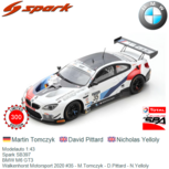 Modelauto 1:43 | Spark SB397 | BMW M6 GT3 | Walkenhorst Motorsport 2020 #35 - M.Tomczyk - D.Pittard - N.Yelloly Modelauto 1:43 | Spark SB397 | BMW M6 GT3 | Walkenhorst Motorsport 2020 #35 - M.Tomczyk - D.Pittard - N.Yelloly