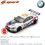 Modelauto 1:43 | Spark SG682 | BMW M6 GT3 | Schnitzer 2020 #42 - A.Farfus - J.Klingmann - M.Tomczyk - S.van der Linde Modelauto 1:43 | Spark SG682 | BMW M6 GT3 | Schnitzer 2020 #42 - A.Farfus - J.Klingmann - M.Tomczyk - S.van der Linde