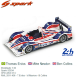 Modelauto 1:43 | Spark S2534 | HPD ARX 01 D | RML 2011 #36 - T.Erdos - M.Newton - B.Collins Modelauto 1:43 | Spark S2534 | HPD ARX 01 D | RML 2011 #36 - T.Erdos - M.Newton - B.Collins