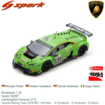 Modelauto 1:43 | Spark SB287 | Lamborghini Huracan GT3 | Grasser Racing Team 2016 #63 - N.Pohler - A.Fjordbach - D.Andersen - D.Alessi Modelauto 1:43 | Spark SB287 | Lamborghini Huracan GT3 | Grasser Racing Team 2016 #63 - N.Pohler - A.Fjordbach - D.Andersen - D.Alessi