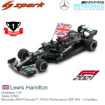 Modelauto 1:43 | Spark S7683 | Mercedes AMG Petronas F1 W12 E-Performance 2021 #44 - L.Hamilton Modelauto 1:43 | Spark S7683 | Mercedes AMG Petronas F1 W12 E-Performance 2021 #44 - L.Hamilton