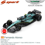 Modelauto 1:43 | Spark S8575 | Aston Martin Aramco Cognizant F1 Team AMR23 2023 #14 - F.Alonso Modelauto 1:43 | Spark S8575 | Aston Martin Aramco Cognizant F1 Team AMR23 2023 #14 - F.Alonso
