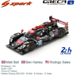 Modelauto 1:64 | Spark Y267 | Oreca 07 Gibson | Nielsen Racing 2022 #24 - M.Bell - B.Hanley - R.Sales Modelauto 1:64 | Spark Y267 | Oreca 07 Gibson | Nielsen Racing 2022 #24 - M.Bell - B.Hanley - R.Sales