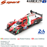 Modelauto 1:18 | Spark 18S806 | Oreca 07 Gibson LMP2 | Prema ORLEN Team 2022 #9 - L.Delétraz - L.Colombo - R.Kubica Modelauto 1:18 | Spark 18S806 | Oreca 07 Gibson LMP2 | Prema ORLEN Team 2022 #9 - L.Delétraz - L.Colombo - R.Kubica