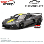 Modelauto 1:18 | Top Speed TS0390 | Chevrolet Corvette C8 Stingray IMSA GTLM Champion Edition Grey and Yellow 2021 Modelauto 1:18 | Top Speed TS0390 | Chevrolet Corvette C8 Stingray IMSA GTLM Champion Edition Grey and Yellow 2021