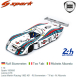 1:18 | Spark 18S850 | Lancia GT6 | Lacia Martini Racing 1982 #51 - R.Stommelen - T.Fabi - M.Alboreto 1:18 | Spark 18S850 | Lancia GT6 | Lacia Martini Racing 1982 #51 - R.Stommelen - T.Fabi - M.Alboreto