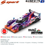Modelauto 1:43 | Spark US288 | Oreca 07 Gibson WYNNS 2021 #52 - M.Jensen - N.Lapierre - B.Keating - S.Huffaker Modelauto 1:43 | Spark US288 | Oreca 07 Gibson WYNNS 2021 #52 - M.Jensen - N.Lapierre - B.Keating - S.Huffaker