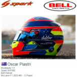 Modelauto 1:5 | Spark 5HF092 | Bell Helmet | McLaren F1 2023 #81 - O.Piastri Modelauto 1:5 | Spark 5HF092 | Bell Helmet | McLaren F1 2023 #81 - O.Piastri