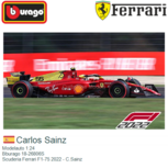 Modelauto 1:24 | Bburago 18-26806S | Scuderia Ferrari F1-75 2022 - C.Sainz Modelauto 1:24 | Bburago 18-26806S | Scuderia Ferrari F1-75 2022 - C.Sainz