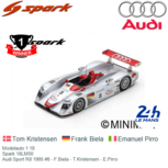 Modelauto 1:18 | Spark 18LM00 | Audi Sport R8 1995 #8 - F.Biela - T.Kristensen - E.Pirro Modelauto 1:18 | Spark 18LM00 | Audi Sport R8 1995 #8 - F.Biela - T.Kristensen - E.Pirro