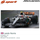 Modelauto 1:43 | Spark S8583 | McLaren F1 MCL60 2023 #4 - L.Norris Modelauto 1:43 | Spark S8583 | McLaren F1 MCL60 2023 #4 - L.Norris