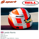 Helm 1:5 | Spark 5HF102 | Bell Helmet | McLaren F1 Team 2023 #4 - L.Norris Helm 1:5 | Spark 5HF102 | Bell Helmet | McLaren F1 Team 2023 #4 - L.Norris