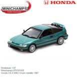 Modelauto 1:87 | Minichamps 870161020 | Honda CR-X MK2 Groen metallic 1987 Modelauto 1:87 | Minichamps 870161020 | Honda CR-X MK2 Groen metallic 1987