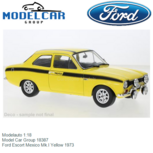 Modelauto 1:18 | Model Car Group 18387 | Ford Escort Mexico Mk.I Yellow 1973 Modelauto 1:18 | Model Car Group 18387 | Ford Escort Mexico Mk.I Yellow 1973