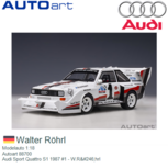 Modelauto 1:18 | Autoart 88700 | Audi Sport Quattro S1 1987 #1 - W.Röhrl Modelauto 1:18 | Autoart 88700 | Audi Sport Quattro S1 1987 #1 - W.Röhrl