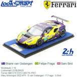 Modelauto 1:18 | Looksmart LS18LM033 | Ferrari 488 GTE EVO LMGTE-PRO | Riley Motorspot 2022 #74 - S.van Gisbergen - F.Fraga - S.Bird Modelauto 1:18 | Looksmart LS18LM033 | Ferrari 488 GTE EVO LMGTE-PRO | Riley Motorspot 2022 #74 - S.van Gisbergen - F.Fraga - S.Bird