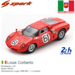 Modelauto 1:43 | Spark S9252 | Serenissima Coupe 1966 #61 - L.Corberto Modelauto 1:43 | Spark S9252 | Serenissima Coupe 1966 #61 - L.Corberto