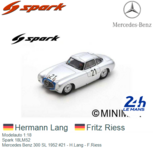 Modelauto 1:18 | Spark 18LM52 | Mercedes Benz 300 SL 1952 #21 - H.Lang - F.Riess Modelauto 1:18 | Spark 18LM52 | Mercedes Benz 300 SL 1952 #21 - H.Lang - F.Riess